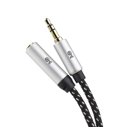 Cable Matters 2-Pack Headphone Extension Cable - 6ft, 3.5mm Aux Cord Extender, Black