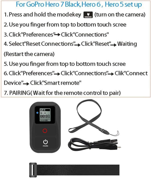 Suptig Remote WiFi Remote for Gopro Hero 8 7 6 5 4 Session 3 3+ Hero +LCD Max Fusion Waterproof Wireless