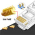 RJ45 Cat5 Cat5e Connectors End Pass Through Gold Plated 8P8C UTP Ethernet Network Plug (100Pack)