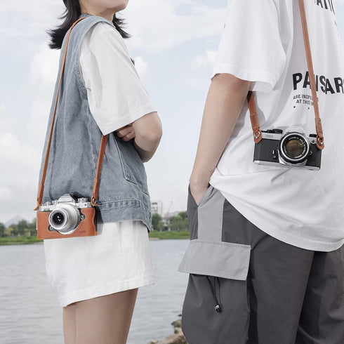 SMALLRIG Leather Camera Strap, Vintage Brown Genuine Leather Neck Shoulder Strap for Canon, Nikon, Pentax, Sony,