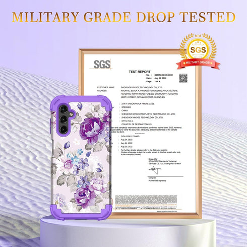 Hocase Heavy Duty Shockproof Protection Case for Samsung Galaxy A15 5G (6.5") - Lavender Flowers
