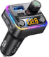 Syncwire Bluetooth 5.4 FM Transmitter Car Adapter, 42W, Dual-Mic, HiFi Bass Sound, Fast Charging, Wireless Music Adapter