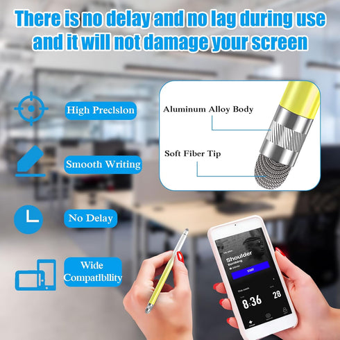 Bopomofo 10PCS Stylus Pen for Touchscreen, Compatible with iPhone/iPad/Tablet Android/Microsoft/Surface