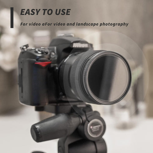 82mm Variable ND Filter, Ultra Slim ND2 to ND400 (1-9 Stops) Adjustable Neutral Density Filter for Camera Lens