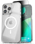 ENCASED Privacy Case for iPhone 15 Pro (2023) Slim-fit Clear Case with Anti-Spy Screen Protector, 9H Tempered Glass