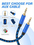 3 3.5mm ft Aux Cord - Audio Cable Compatible with Car Stereo, Nylon Braided Auxiliary Wire for Speaker, Smartphone