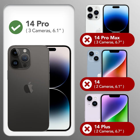 GONEZ iPhone 14 Pro Case Compatible with Magsafe, Includes 2X Screen Protector & 2X Camera Lens Protector, Hot Pink