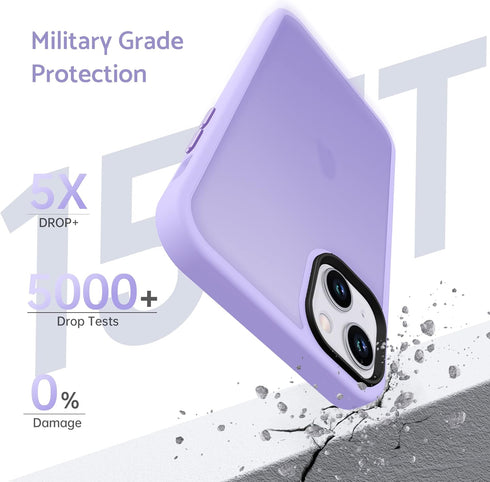 Anqrp Soft Silicone Slim Anti-Scratch Phone Case for iPhone 14 Plus, Support Wireless Charging, 6.7 inch, Purple