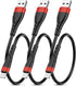 Apple MFi Certified Short iPhone Charger Cable 3 Pack, 1Ft Lightning Charging Cord, Fast 2.4A for iPhone Data