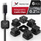Magnetic Cable Holders X-Protector 6 PCS - Premium Self-Adhesive Cable Clips for Car and Desk Cord Management (Black)