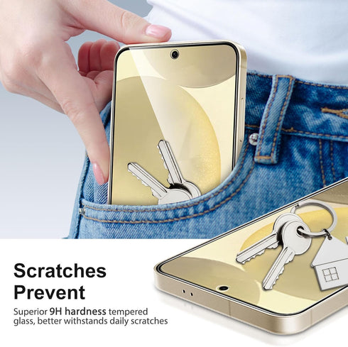 SPARIN 3+2 Pack Screen Protector for Samsung Galaxy S24 5G, 9H Tempered Glass, Case Friendly, Anti-Scratch, Fingerprint