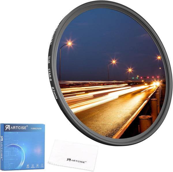 ARTCISE Star Filter 8 Point Cross Screen Lens Filter for DSLR Camera Starburst