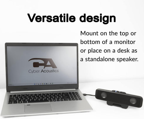 Cyber Acoustics USB & Bluetooth Speaker Bar (CA-2890BT), USB Powered Speaker with Speakerphone for PC, Bluetooth for