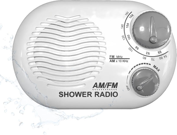 Shower Radio - Includes Carrying or Hanging Strap. Portable Design Perfect for