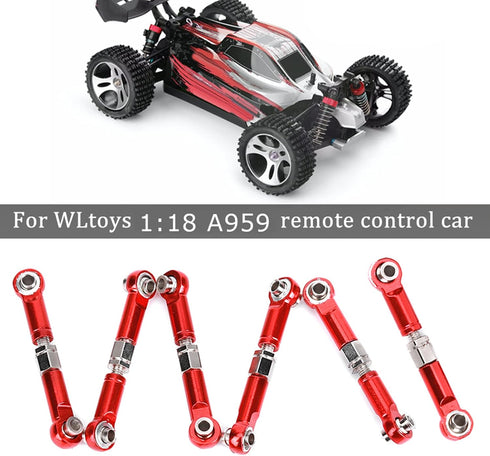 6pcs 1 18 A959 Demeras Metal Pull Rod Metal Front Rear Steering Linkage Rods Remote Control Car Accessory Compatible