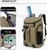 Backpack 4-Way Kalesi Gym Duffle Tennis Bag Waterproof with Shoes Compartment for travel Sport Hiking laptop (Wood