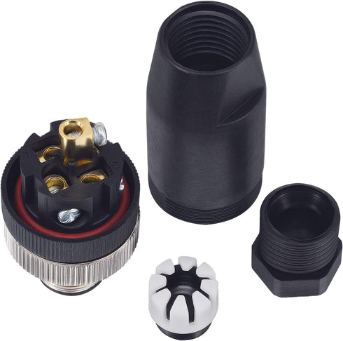 M12 5 Pin Male & Female Socket Panel – 12mm Industrial Circular Connector, Outdoor Waterproof IP67, 4 Sets