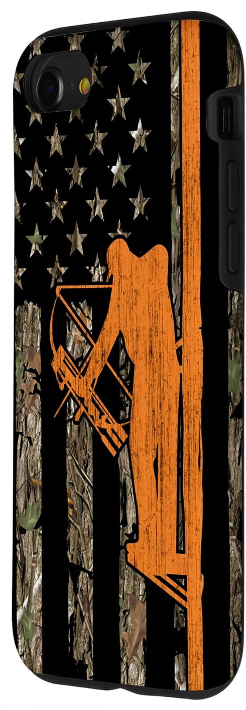 iPhone SE (2020) / 7 / 8 Bow Hunting Tree Stand Deer Hunter American Flag Camouflage Case