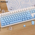mintcaps PBT Doubleshot Gradient Blue Keycaps, 133 Keys Side Printed Custom Backlit Keycap Set for Mechanical Keyboards
