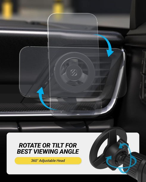 Scosche 17 16 15 14, 2-Pack MagSafe Car Mount Vent, Phone Holders for Your Car with Strong Magnetic Hold and Secure