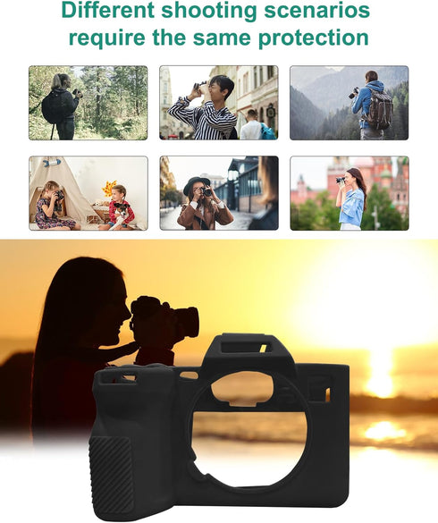 Digital Camera Case for Sony A7 IV, Anti-Scratch Soft Silicone Protective Skin Case Cover - Black