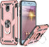 TJS Compatible with Samsung Galaxy J7 Case, Metal Ring Magnetic Support, Rose Gold