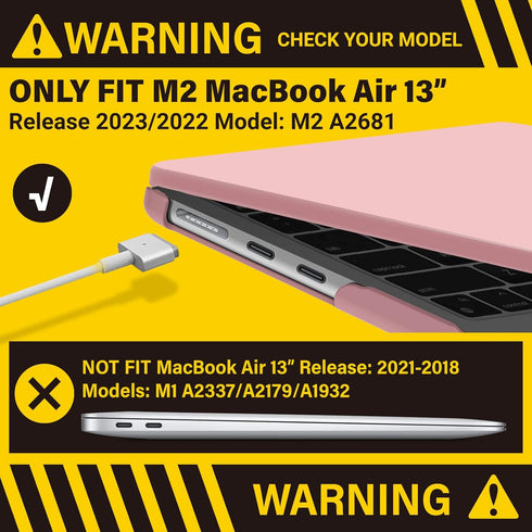 IBENZER MacBook Air 13 inch Case Compatible with 2024 2023 2022 M3 A3113 M2 A2681, Hard Shell & Sleeve