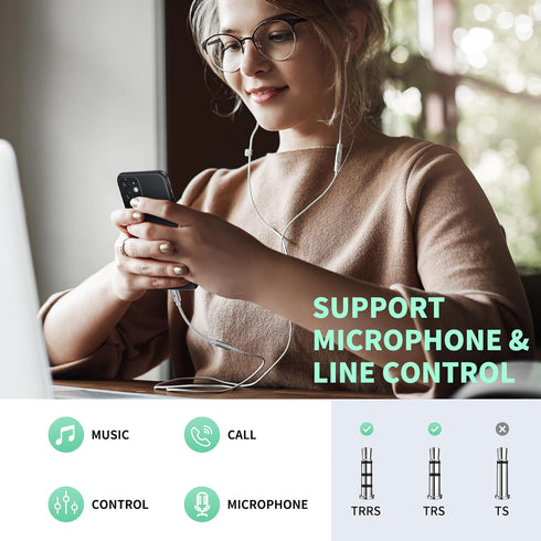 UNBREAKcable Headphones Adapter for iPhone, MFi Certified Lightning to 3.5mm Jack Converter, Compatible with iPhone