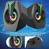 Yunseity USB Powered Speaker, HiFi Stereo Sound, Wired USB Desktop Speaker with RGB Lights (Black)