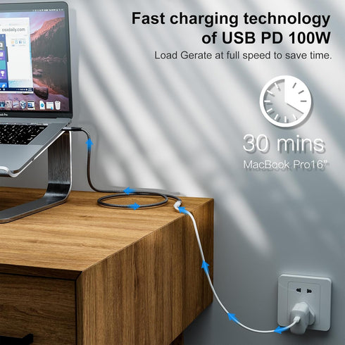 USB C Extension Cable 2M/6.6FT, Male to Female USB C 3.2 Extender Cord, 100W/5A Fast Charging, 20Gbps Sync for iPhone