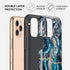 BURGA Hybrid 2-Layer Hard Shell + Silicone Phone Case for iPhone 11 PRO - Crystal Blue Teal Turquoise Marble