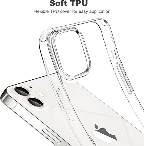 JJGoo iPhone 12 Mini Case, Soft Transparent Shockproof Protective Slim Thin Bumper Phone Cover, Clear