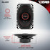 DS18 G4.6Xi GEN-X 4x6 2-Way Coaxial Speakers, 135 Watts Max Power, 45 Watts RMS, 4-Ohm Mylar Dome Tweeters, 2 Speakers