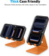 OMOTON Adjustable Cell Phone Stand, Aluminum Desktop Cellphone Stand with Anti-Slip Base and Convenient Charging Port