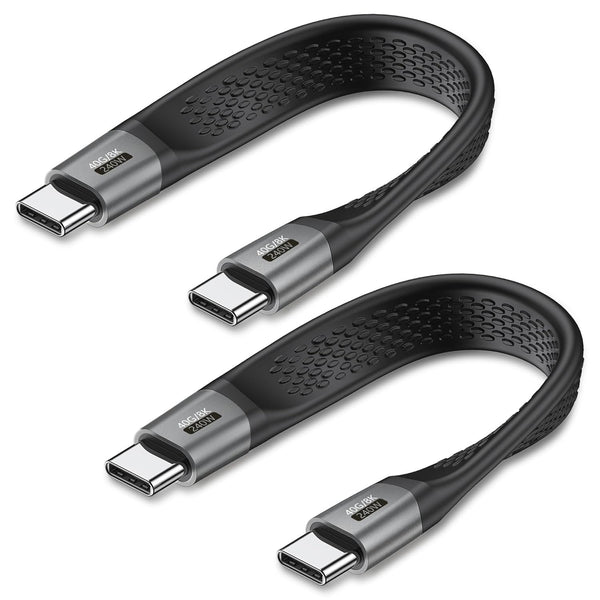 2-Packs Short USB C Cable, (5inch) Thunderbolt 4 USB 4 Cable with 40Gbps Data Transfer 240W PD Fast Charging 8K@60Hz