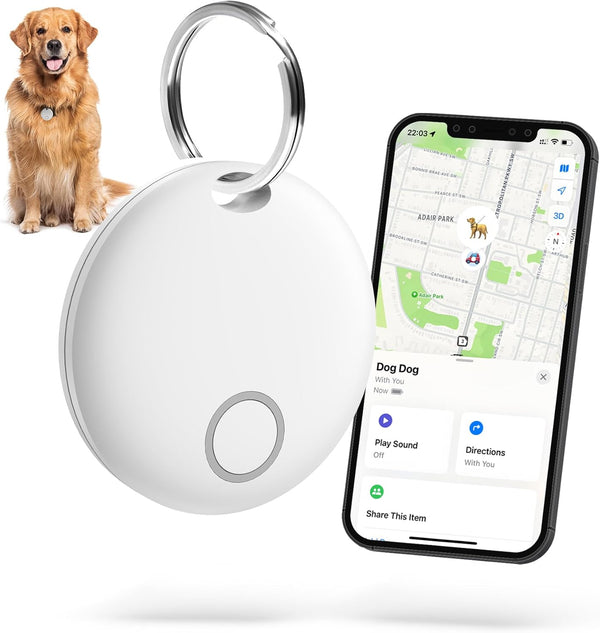 Air Tracker Tags Key Finder - Bluetooth Item Locator for Wallet, Keys, Luggage, Pets, Kids, Waterproof IP67 (White,