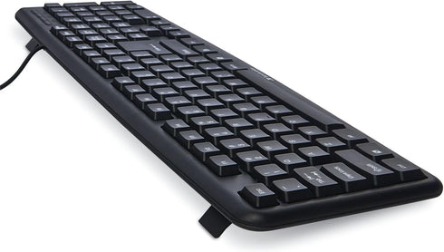 Verbatim Slimline Wired Keyboard USB Plug-and-Play, Full-Size Computer Keyboard with Numeric Keypad, Black 99201