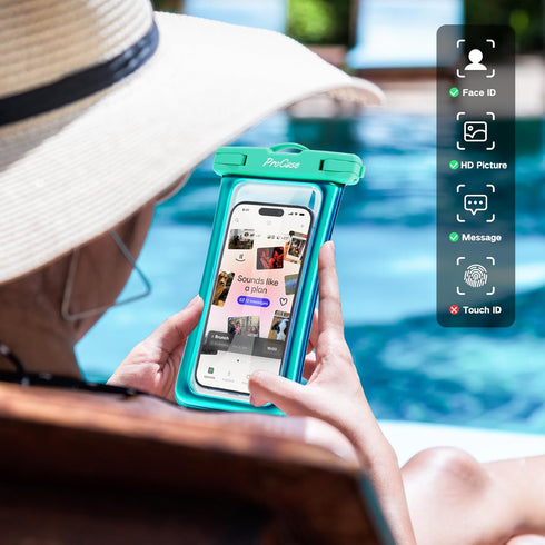 ProCase Floating Waterproof Phone Pouch Up to 7.0", Underwater Case for iPhone 15 14 13 Pro Max, Galaxy S24 S23
