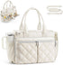TOPEAST Teacher Tote Bag for Women Lightweight Quilted Laptop Work Travel Handbag