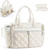 TOPEAST Teacher Tote Bag for Women Lightweight Quilted Laptop Work Travel Handbag