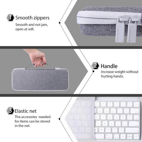 co2CREA Hard Case for Logitech Pebble 2 Combo K380 K380s, Off White, Compatible with Wireless Keyboard and Mouse Combo