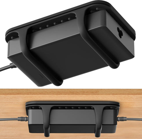 ELETIUO Universal Silicone Laptop Charger Holder,Under Desk Power Brick Mount Organizer for Charging