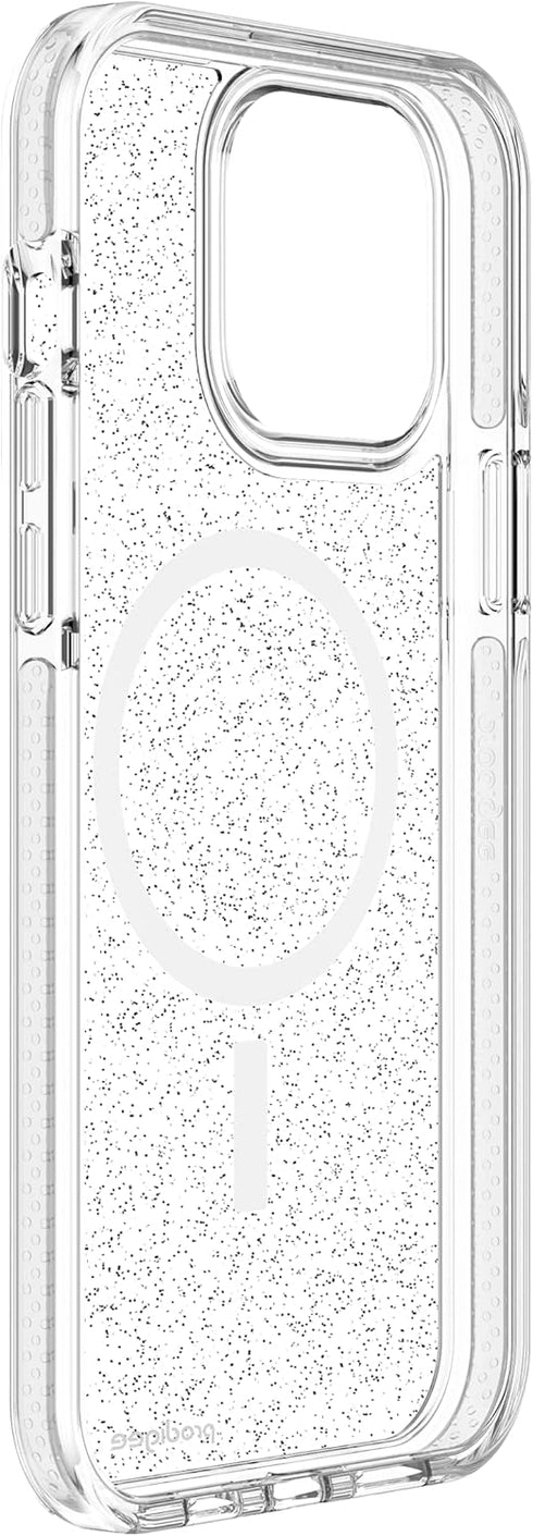 Prodigee Superstar Clear + Mag Case for Apple iPhone 14 & 13 | 6.1 inch | Sparkle Glitter | Shockproof | Wireless
