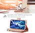 UEEBAI 15, Wallet Case for iPhone PU Leather Case Magnetic Closure Handbag Zipper Pocket Case Kickstand Card Slots