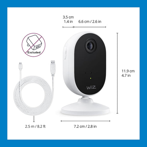 WiZ Connected 1080p 60W A19 Bulb Pack 3 WiZ Home Monitoring Starter Kit Includes Indoor Security Camera, HD Video