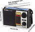 ikaufen MP3 Solar Portable FM/AM SW Radio Digital Bluetooth Speaker Player Rechargeable Comes with a Flashlight