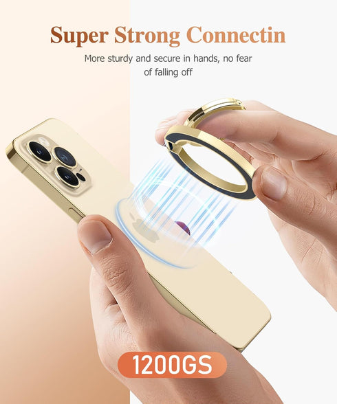 GVIEWIN Magnetic Phone Ring Holder, Compatible with MagSafe Grip, Adjustable Stand for iPhone 15 Pro Max/Plus/14/13/12