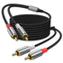 2RCA Audio Cable 3.3FT, 2RCA Male to 2RCA Male Stereo Audio RCA