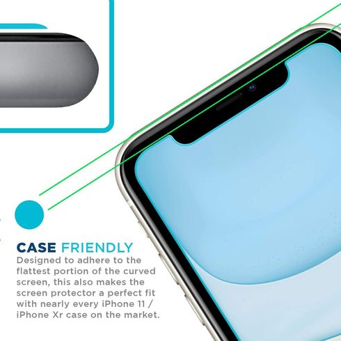 Tech Armor Screen Protector for iPhone 11 and iPhone XR 6.1 inch - Ballistic Tempered Glass, Case Friendly, Sensor Protection, HD, 9H Hardness - 3 Pack