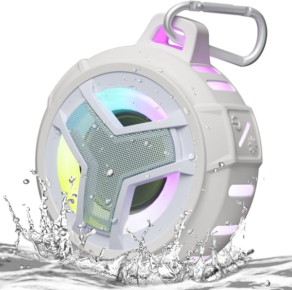 EBODA Bluetooth Shower Speaker, IPX7 Waterproof Portable Wireless Speaker, 2000mAh with Light for Home, Pool